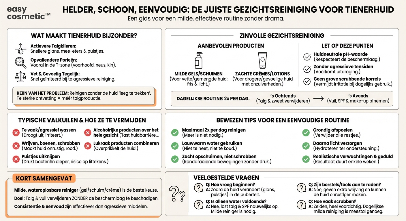 Welke vorm van gezichtsreiniging is het meest geschikt voor een tienerhuid?