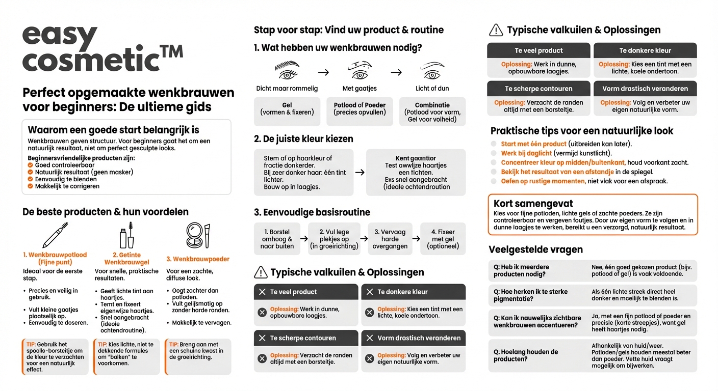 Welke wenkbrauwproducten zijn vooral geschikt voor beginners?