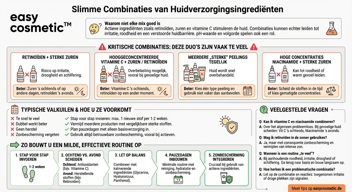Welke werkzame stoffen mag ik niet met elkaar combineren?