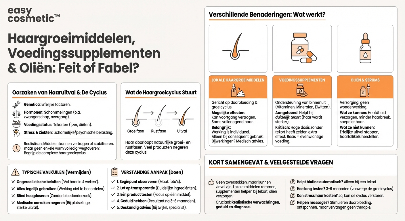 Werken haargroeimiddelen, voedingssupplementen of oliën echt?