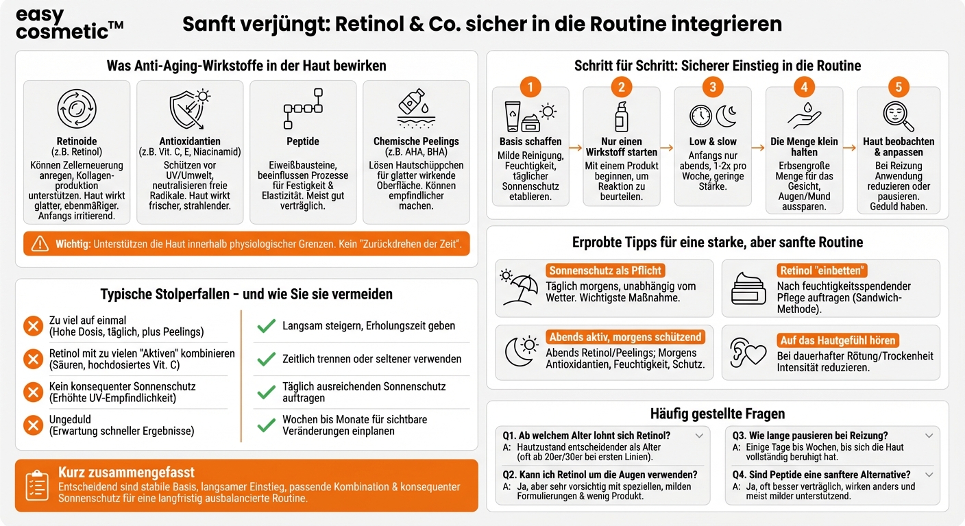 Wie baue ich Retinol oder andere Anti-Aging-Wirkstoffe sicher in meine Routine ein?