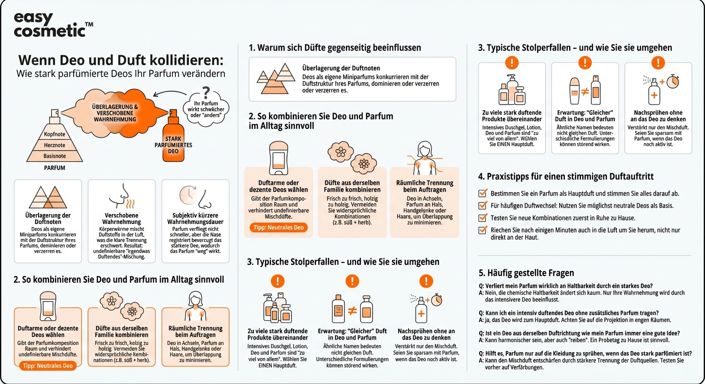 Wie beeinflussen stark parfümierte Deos die Wirkung meines Parfums?