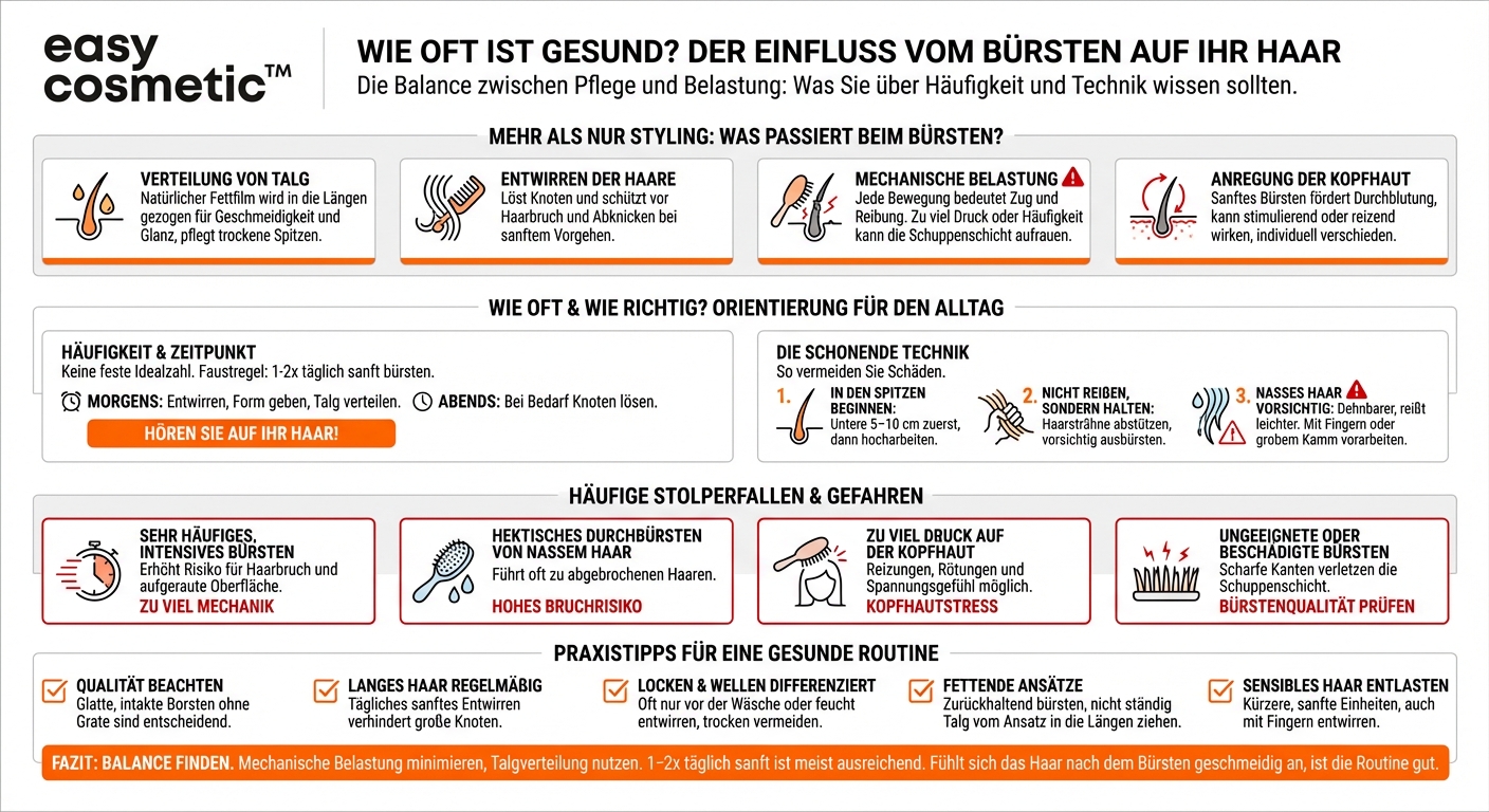 Wie beeinflusst die Häufigkeit des Bürstens die Gesundheit der Haare?
