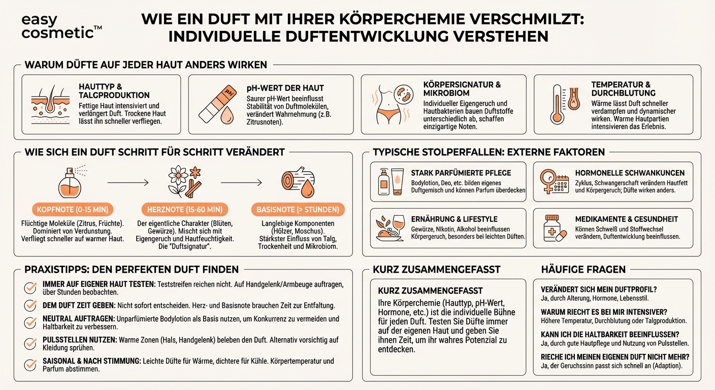 Wie beeinflusst meine Körperchemie die Entwicklung und Wahrnehmung eines Duftes?