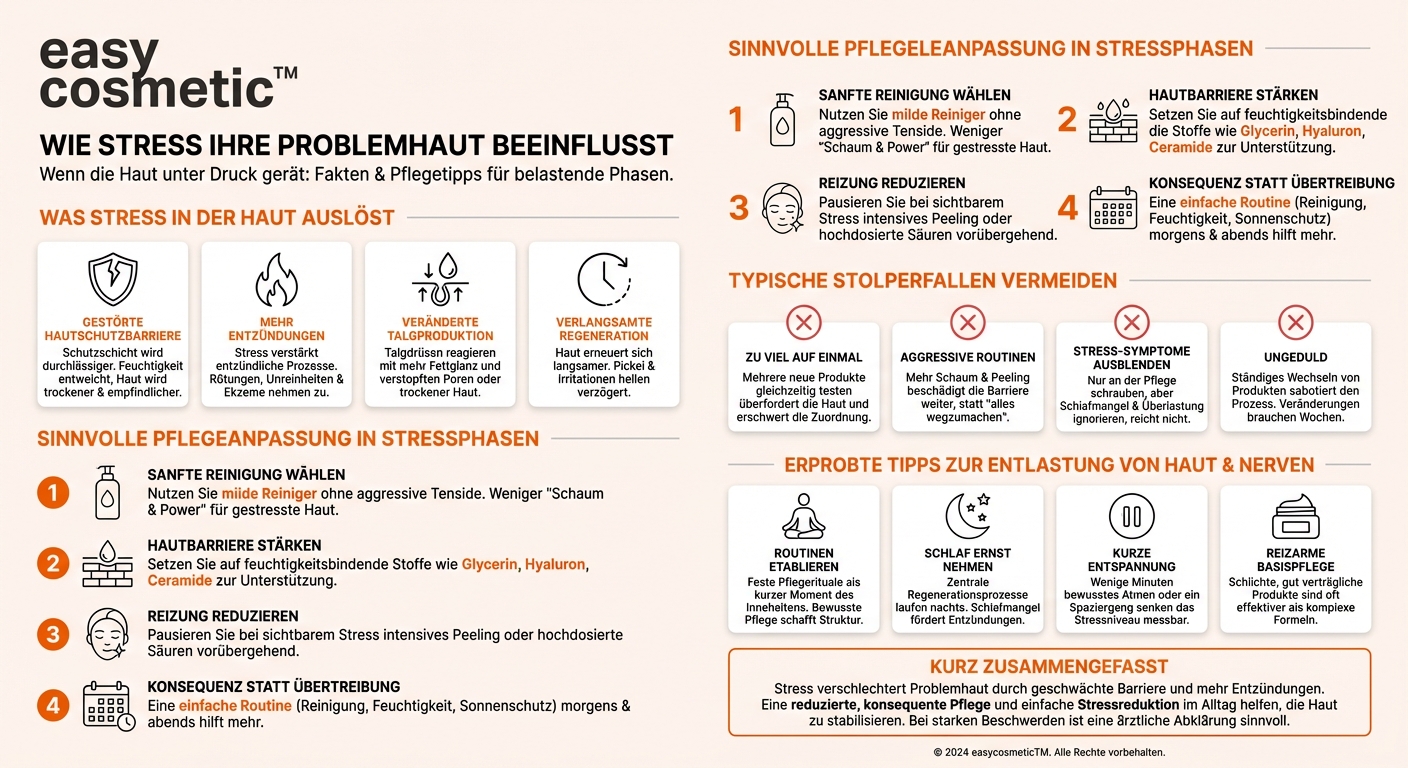 Wie beeinflusst Stress meine Problemhaut und kann Pflege das ausgleichen?