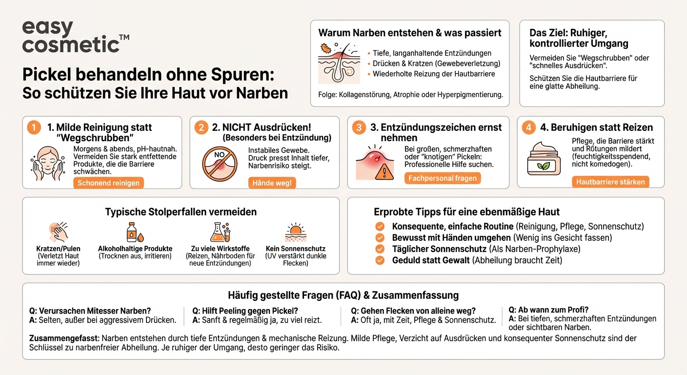 Wie behandle ich Pickel, ohne Narben zu riskieren?