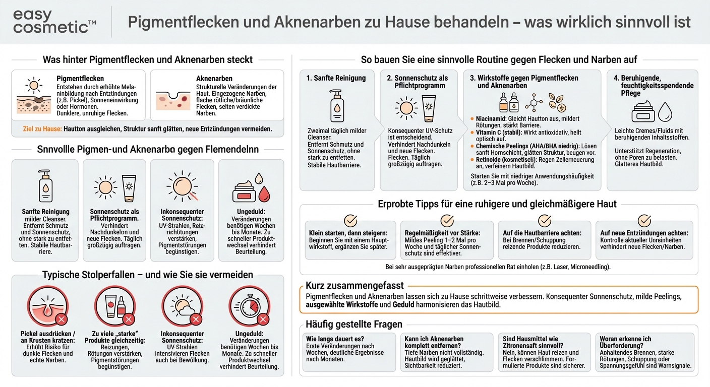 Wie behandle ich Pigmentflecken und Aknenarben zu Hause sinnvoll?