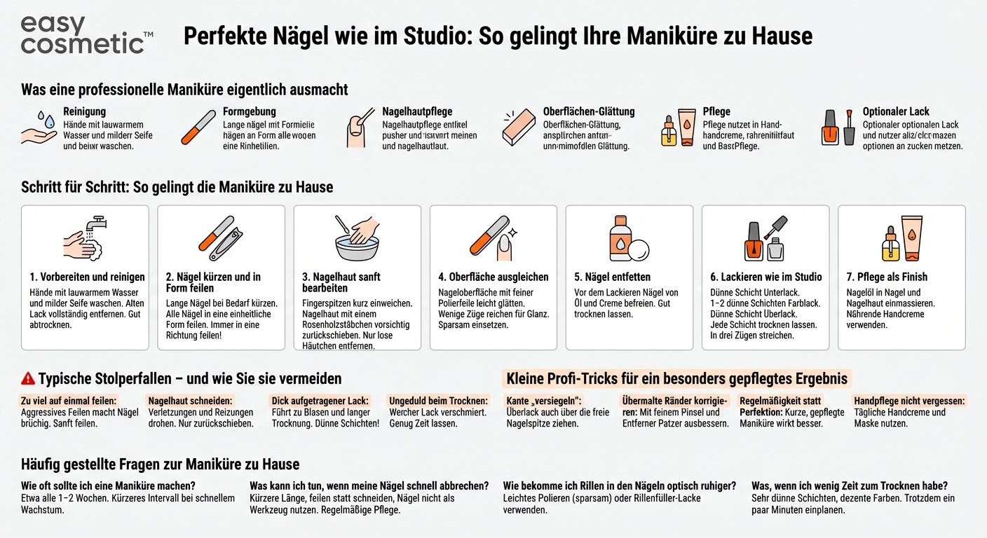 Wie bekomme ich zu Hause eine saubere, professionelle Maniküre hin?