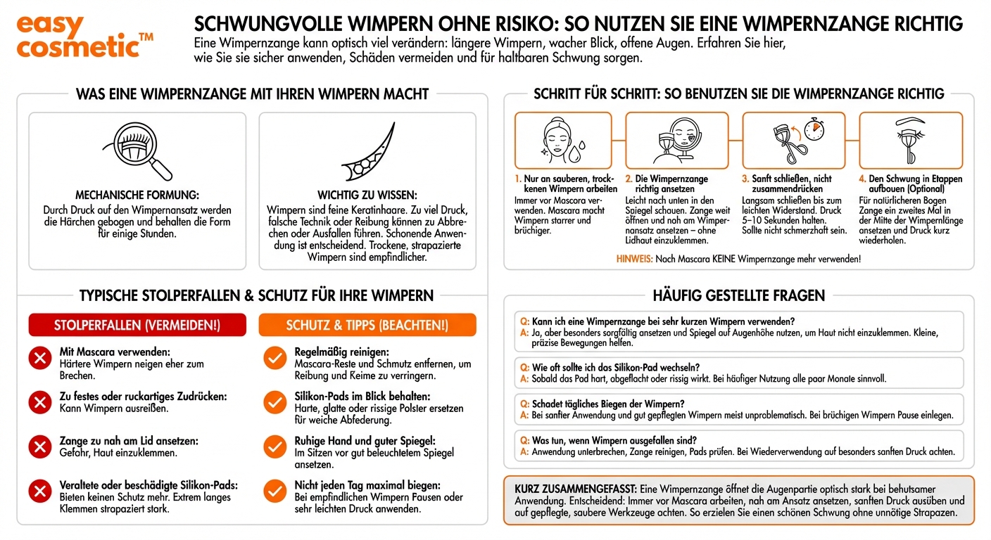 Wie benutze ich eine Wimpernzange richtig, ohne Wimpern zu beschädigen?