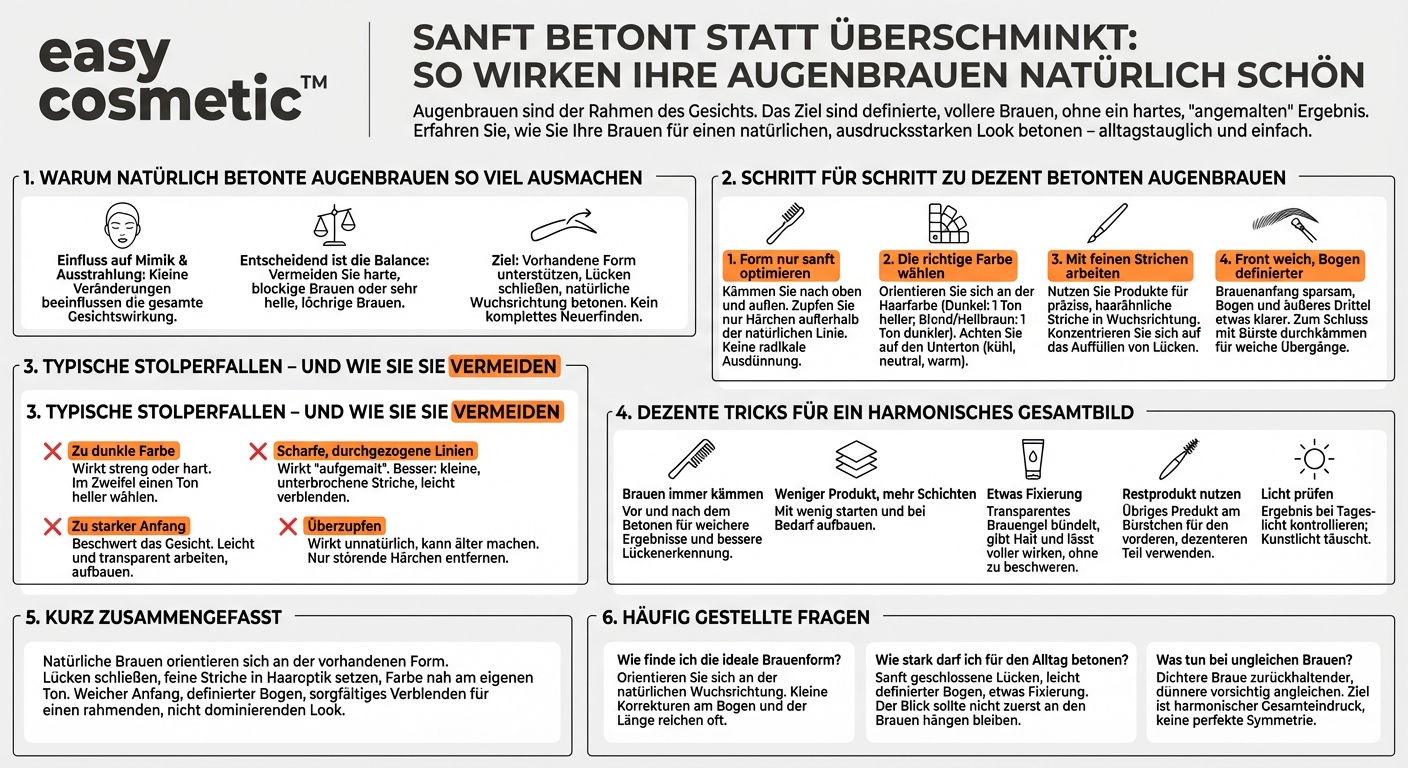 Wie betone ich meine Augenbrauen, ohne dass sie zu stark oder unnatürlich wirken?