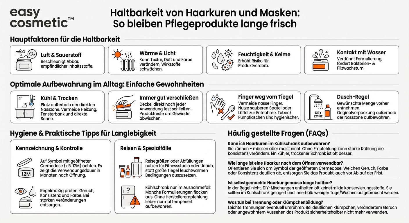 Wie bewahre ich Haarkuren und Masken richtig auf, damit sie lange haltbar bleiben?