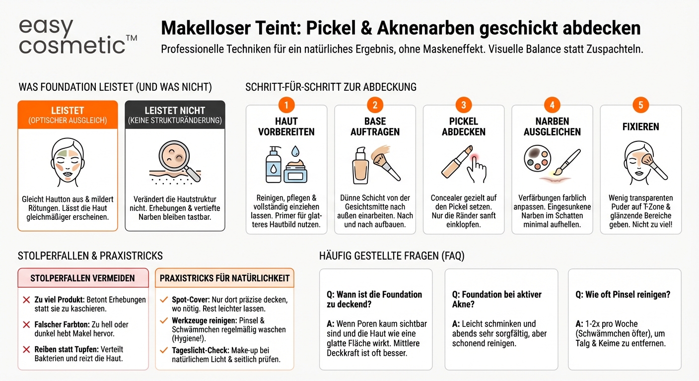 Wie decke ich Pickel und Aknenarben mit Foundation optimal ab?
