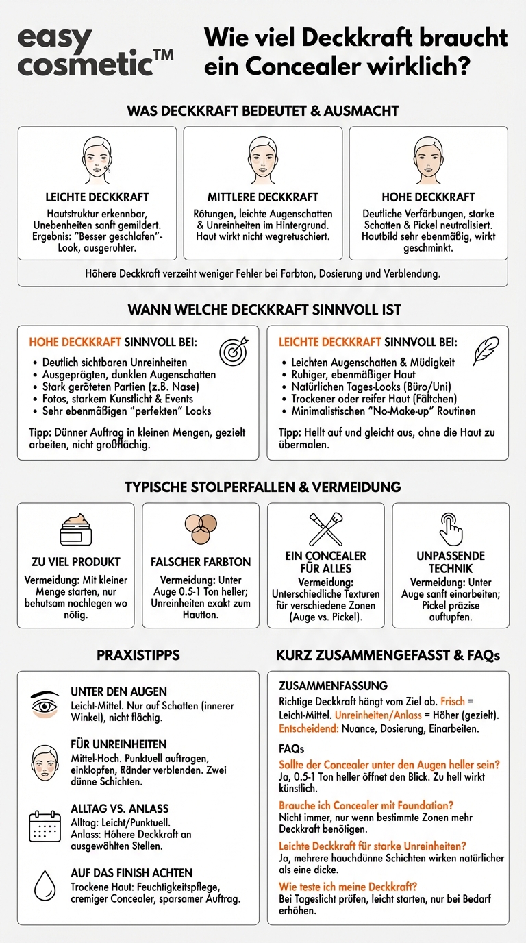 Wie deckend sollte ein Concealer sein – wann ist eine hohe und wann eine leichte Deckkraft sinnvoll?