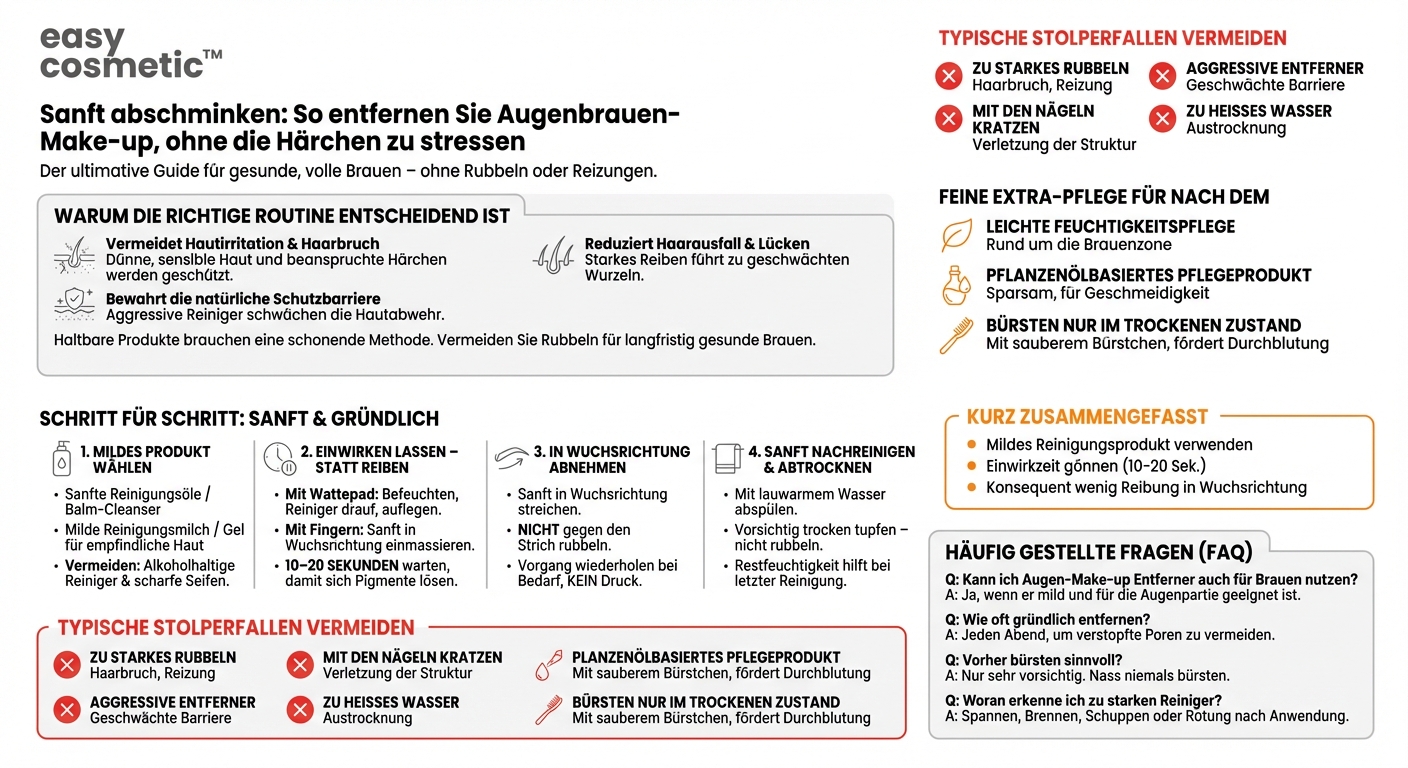Wie entferne ich Augenbrauen-Make-up schonend, ohne die Härchen zu strapazieren?