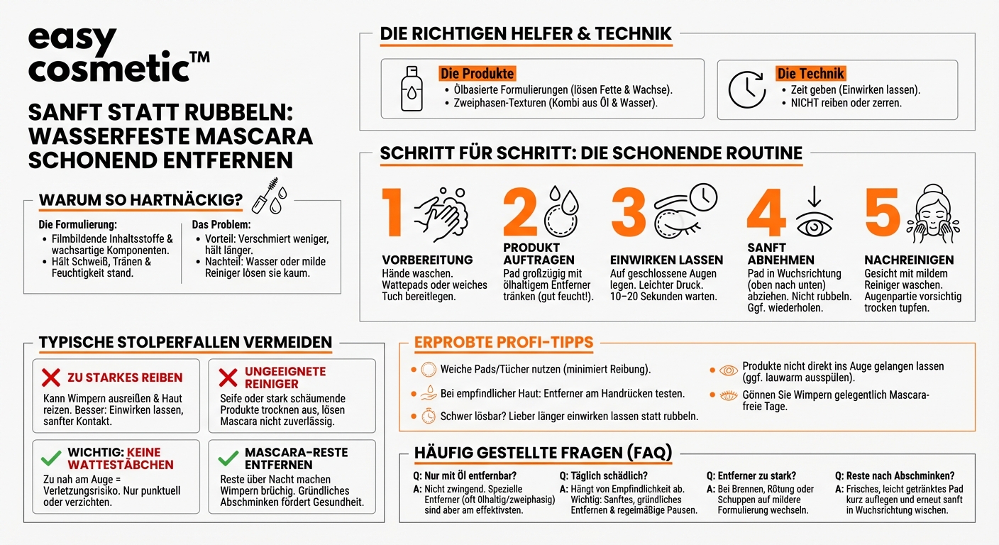 Wie entferne ich wasserfeste Mascara schonend?