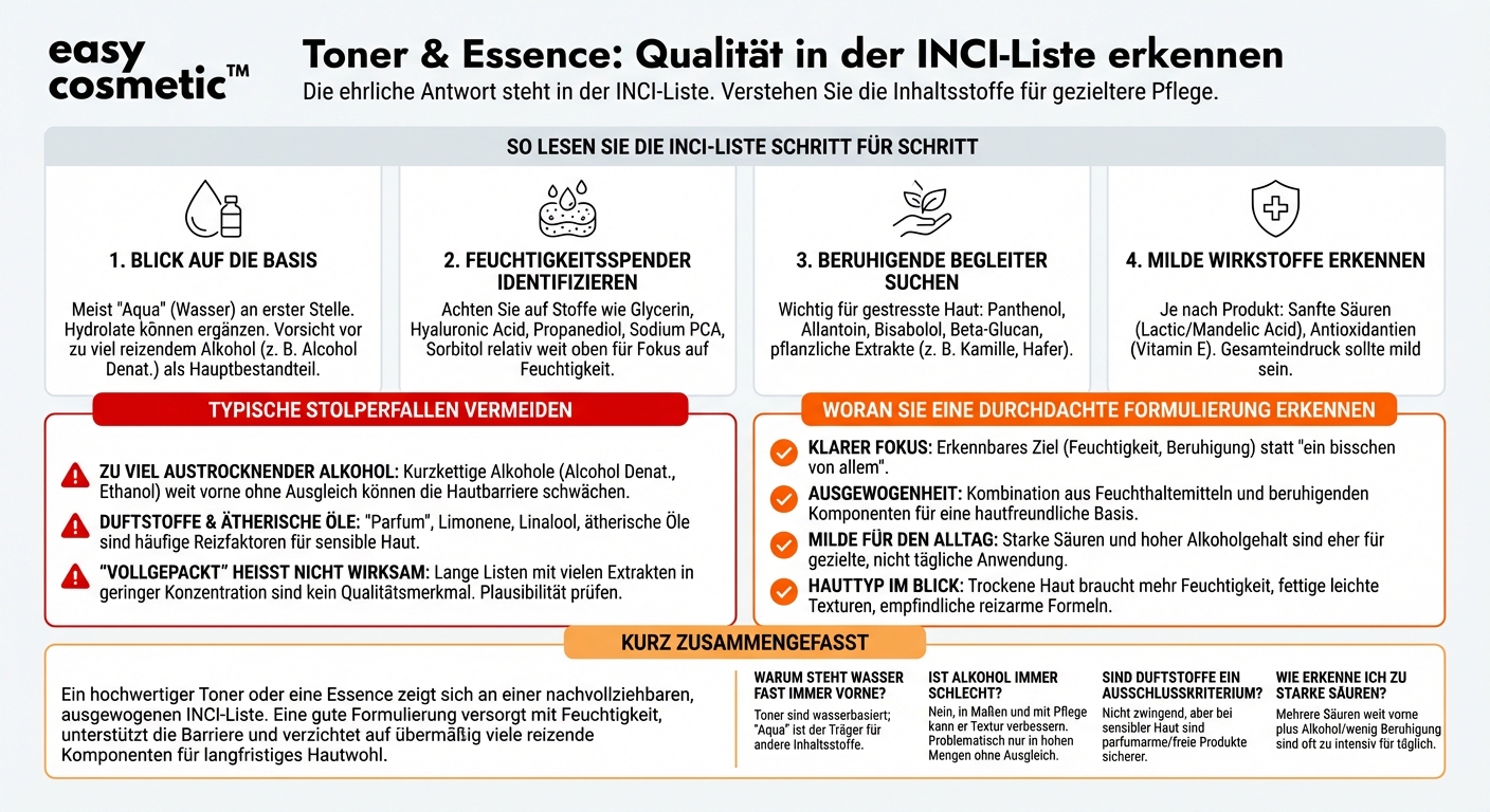 Wie erkenne ich einen hochwertigen Toner oder eine Essence an der INCI-Liste?