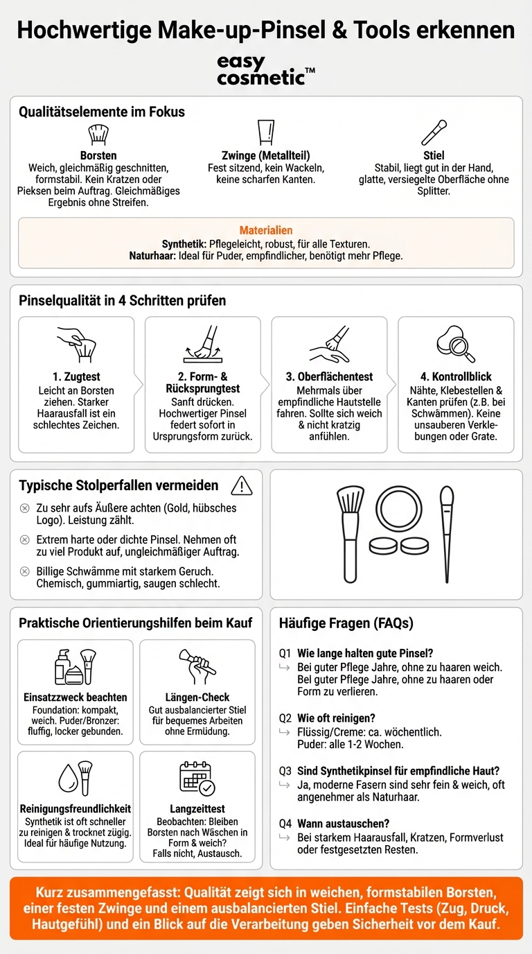 Wie erkenne ich hochwertige Make-up-Pinsel und Tools an Verarbeitung und Material?