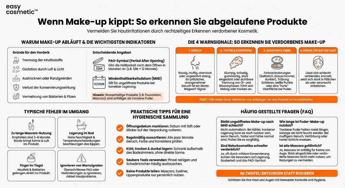 Wie erkenne ich, ob ein Make-up-Produkt abgelaufen oder verdorben ist?