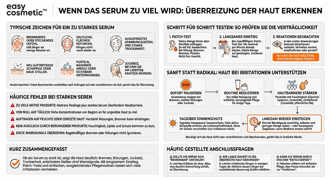 Wie erkenne ich, ob ein Serum zu stark ist und meine Haut irritiert?