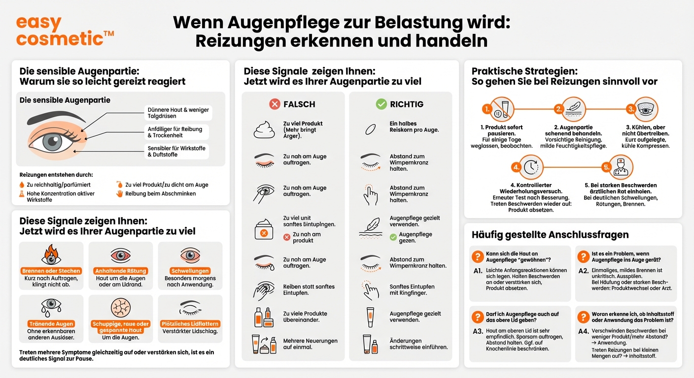 Wie erkenne ich, ob eine Augenpflege meine Augen reizt und ich sie absetzen sollte?