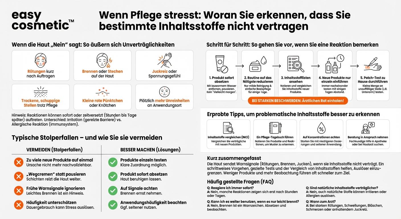 Wie erkenne ich, ob ich bestimmte Inhaltsstoffe in Kosmetik nicht vertrage?