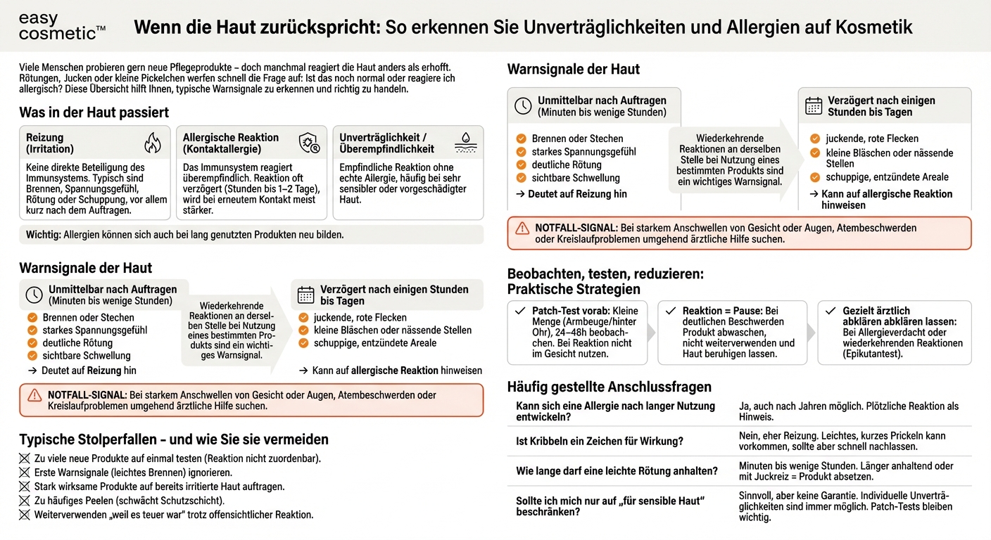 Wie erkenne ich, ob ich ein Produkt nicht vertrage oder allergisch reagiere?