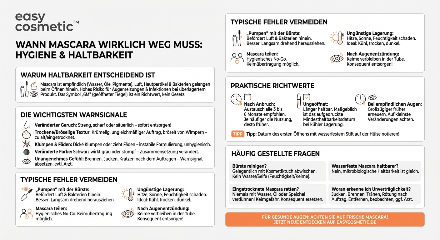 Wie erkenne ich, ob meine Mascara abgelaufen ist und wann sollte ich sie austauschen?