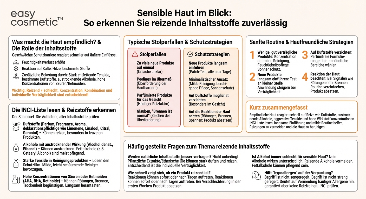 Wie erkenne ich reizende Inhaltsstoffe und was sollte ich bei sensibler Haut vermeiden?