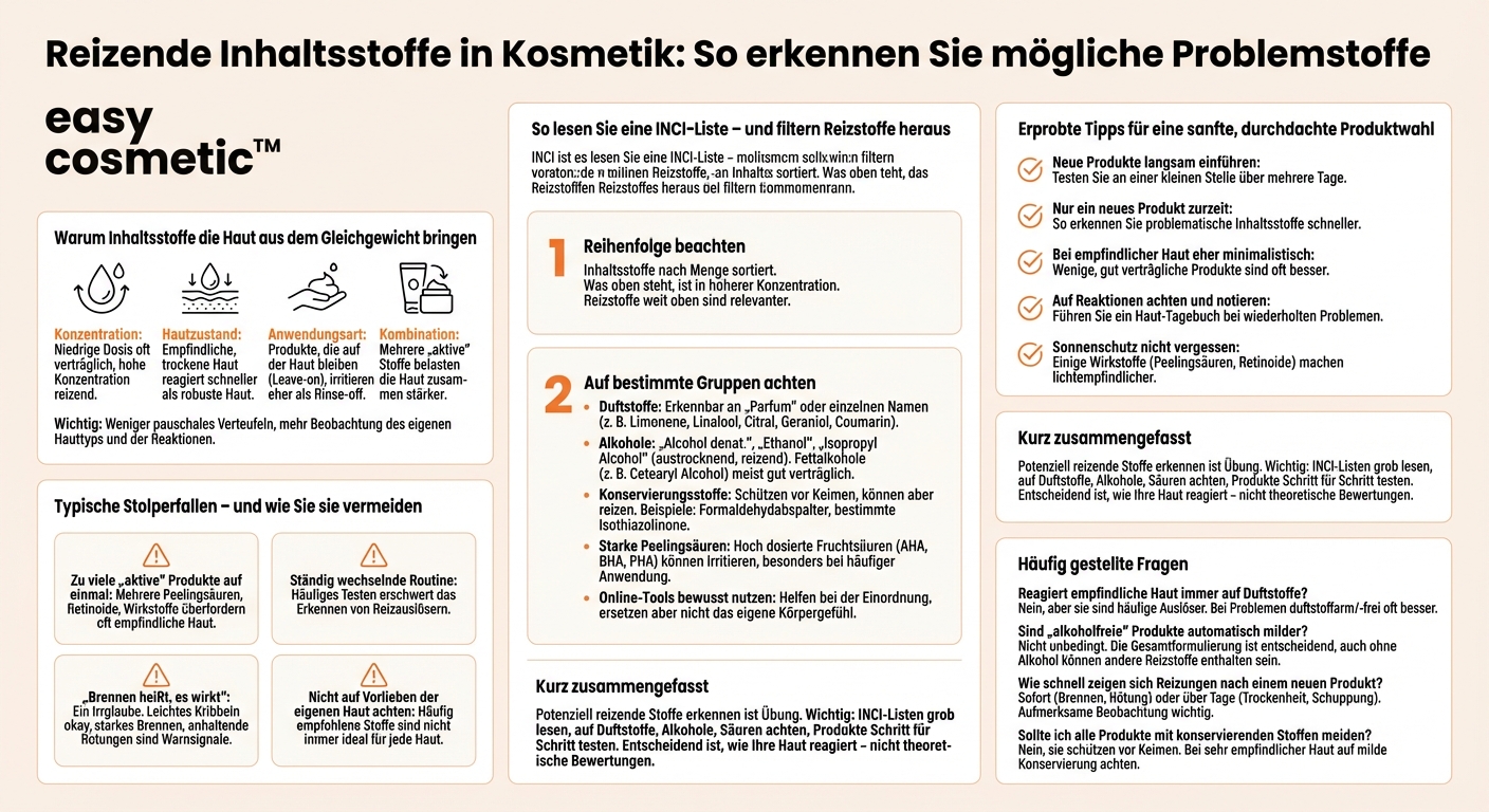 Wie erkenne ich reizende oder potenziell problematische Inhaltsstoffe in Kosmetik?