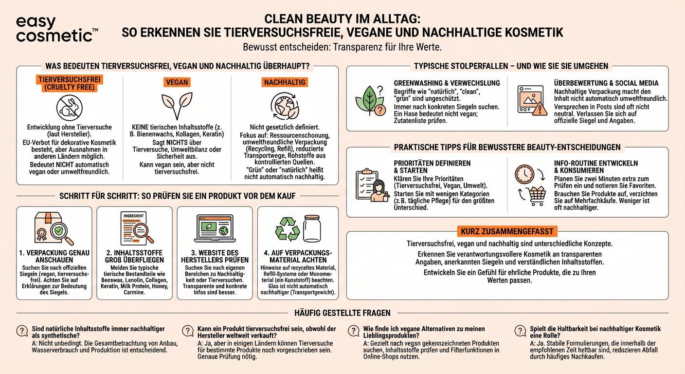 Wie erkenne ich tierversuchsfreie, vegane oder nachhaltige Kosmetik?