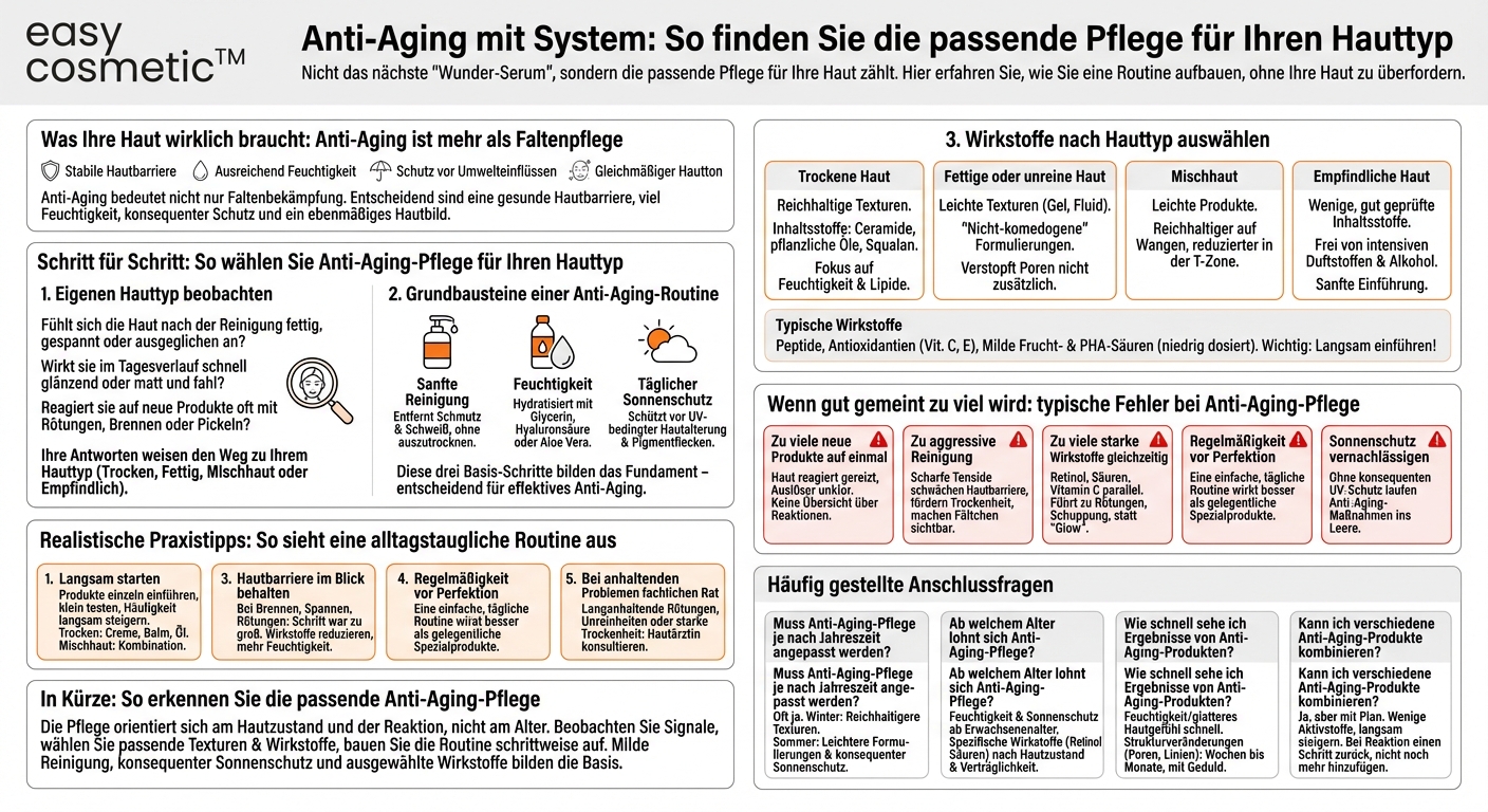 Wie erkenne ich, welche Anti-Aging-Pflege zu meinem Hauttyp passt?