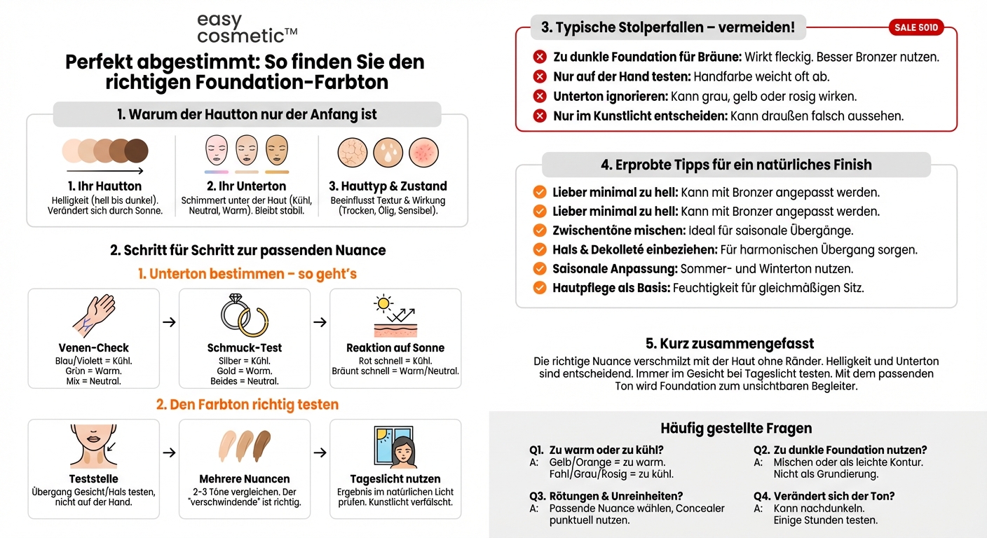 Wie finde ich den richtigen Foundation-Farbton für meinen Hautton?