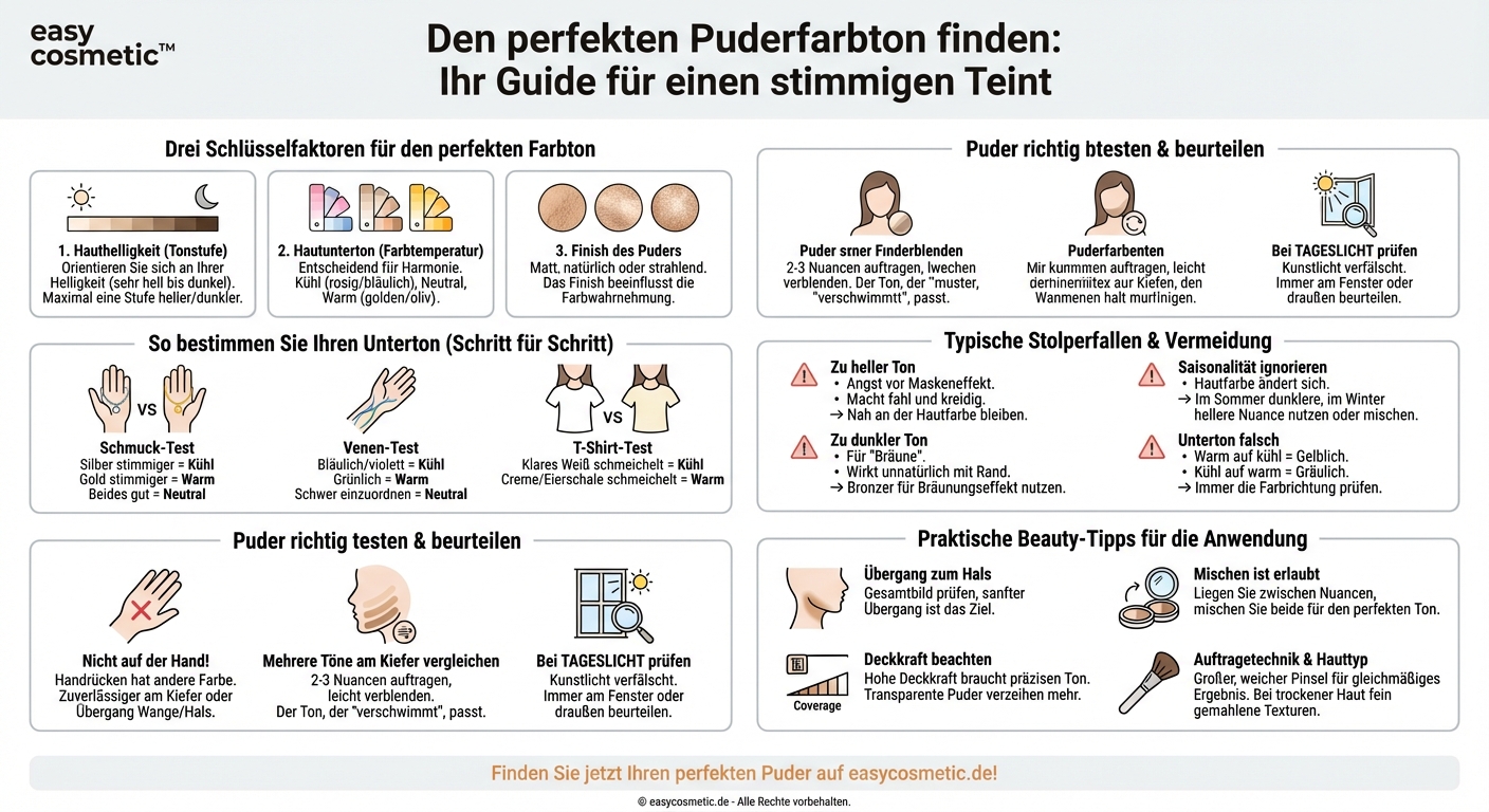 Wie finde ich den richtigen Puderfarbton für meinen Hautton?