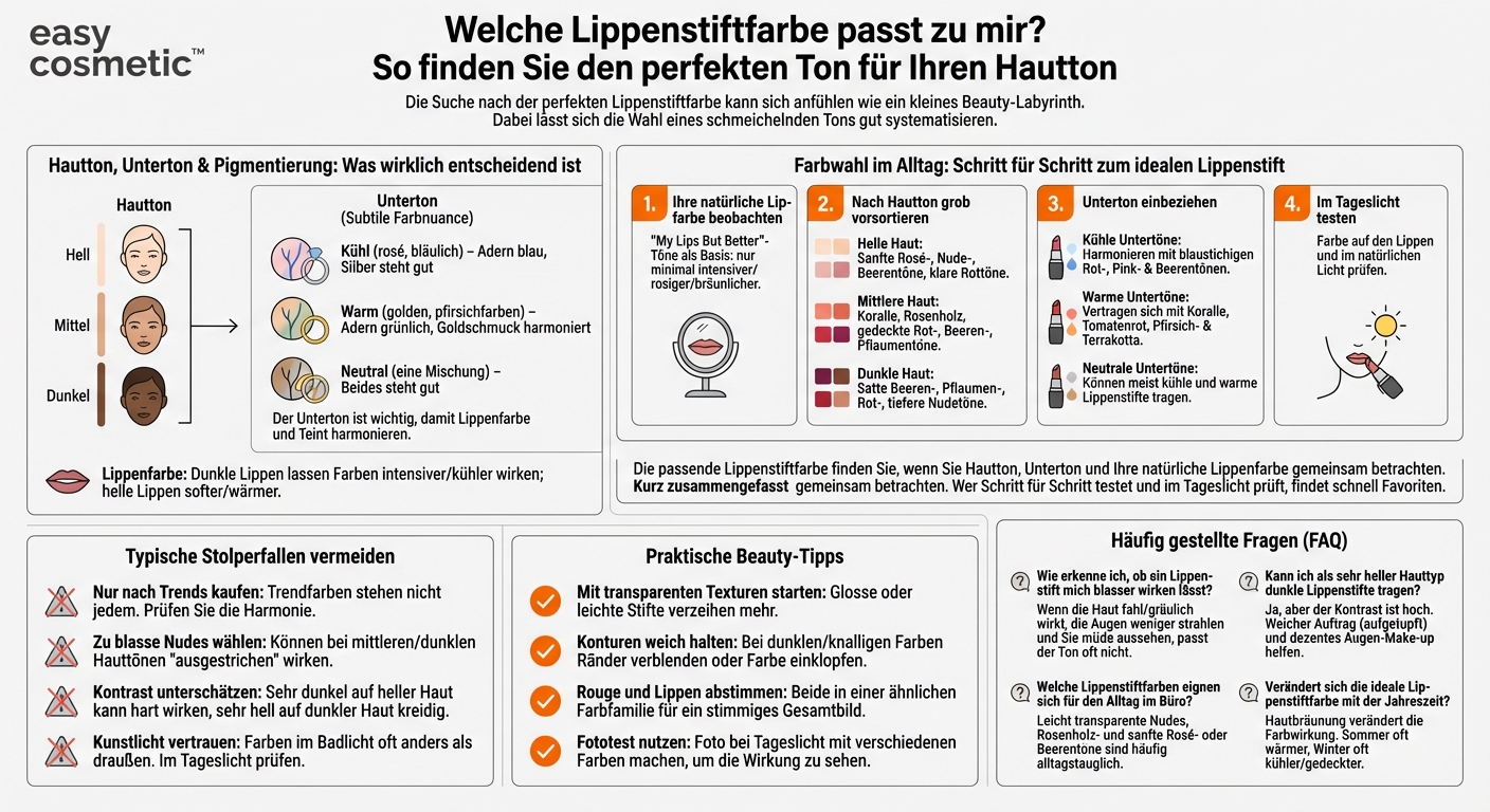 Wie finde ich die passende Lippenstiftfarbe für meinen Hautton?