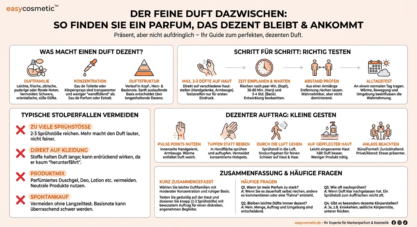 Wie finde ich ein Parfum, das nicht zu aufdringlich ist, aber trotzdem wahrgenommen wird?