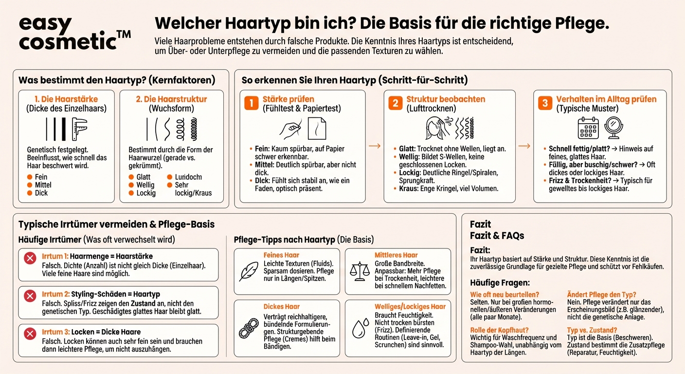 Wie finde ich heraus, welcher Haartyp (fein, dick, glatt, lockig) meine Haarpflege-Basis bestimmen sollte?