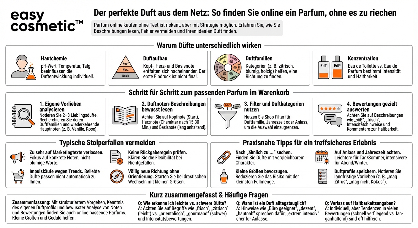 Wie finde ich online ein Parfum, ohne es vorher riechen zu können?