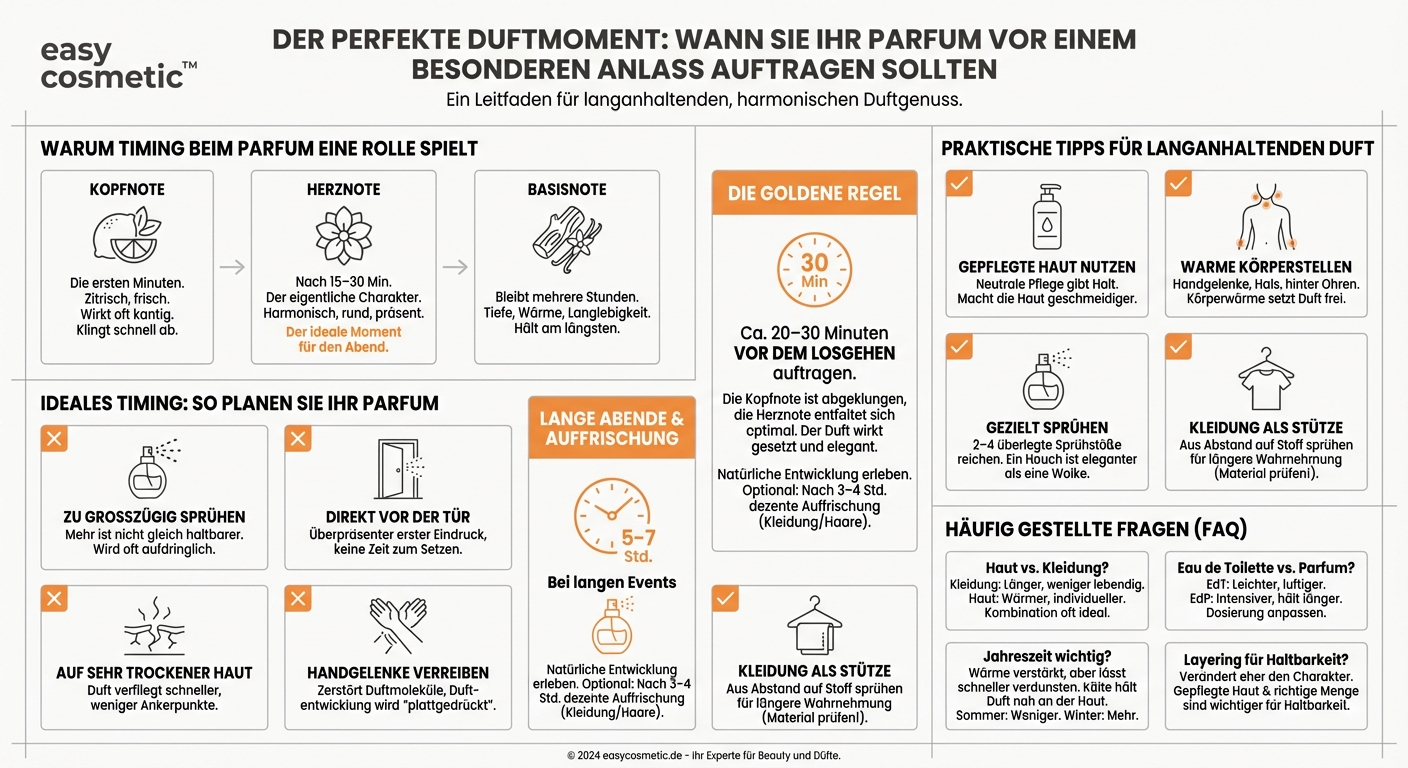 Wie früh vor einem besonderen Anlass sollte ich mein Parfum auftragen, damit es den ganzen Abend hält?