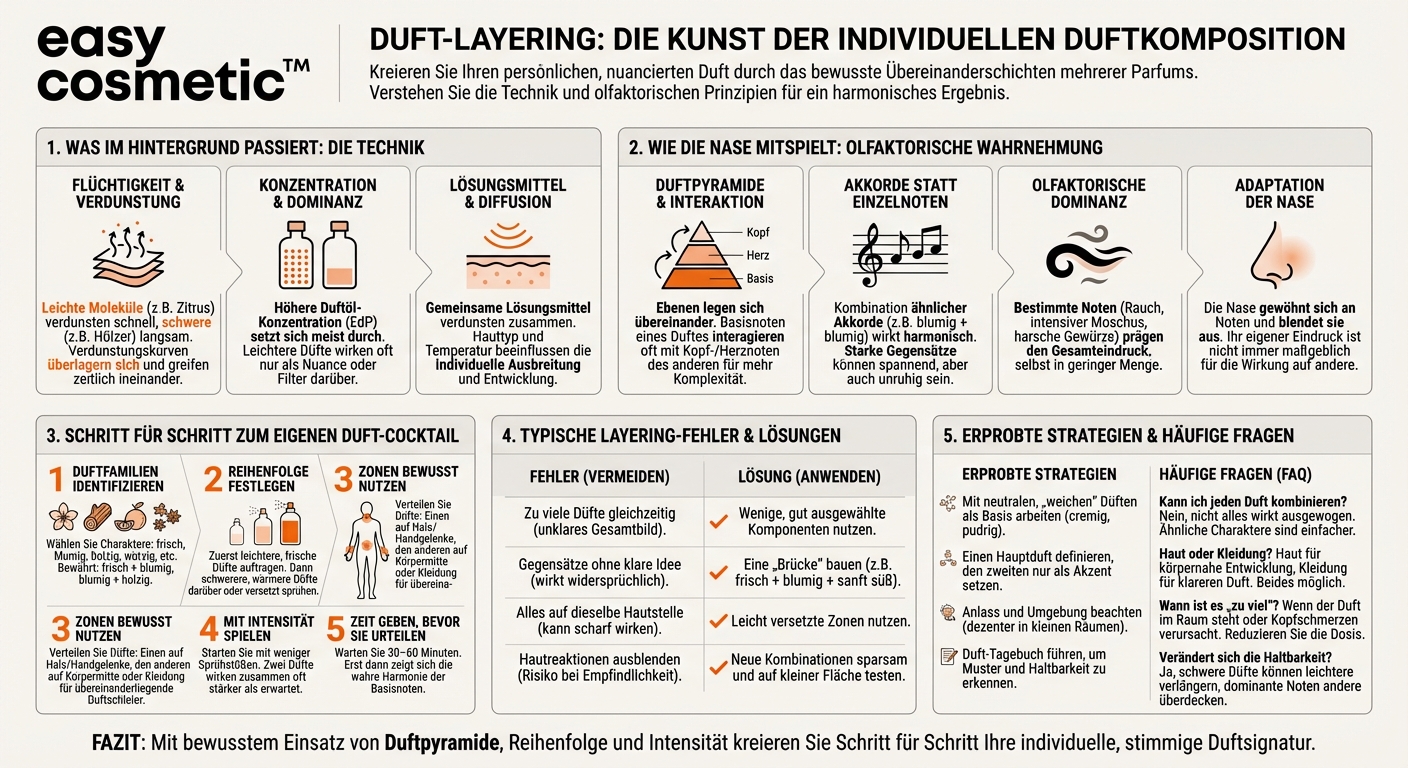 Wie funktioniert Layering (Kombinieren mehrerer Düfte) aus technischer und olfaktorischer Sicht?