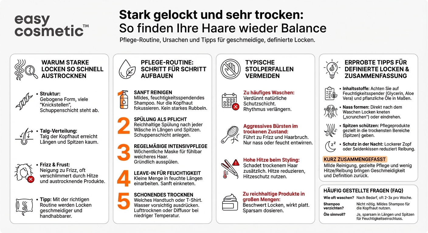 Wie gehe ich mit Haaren um, die sowohl stark gelockt als auch sehr trocken sind?