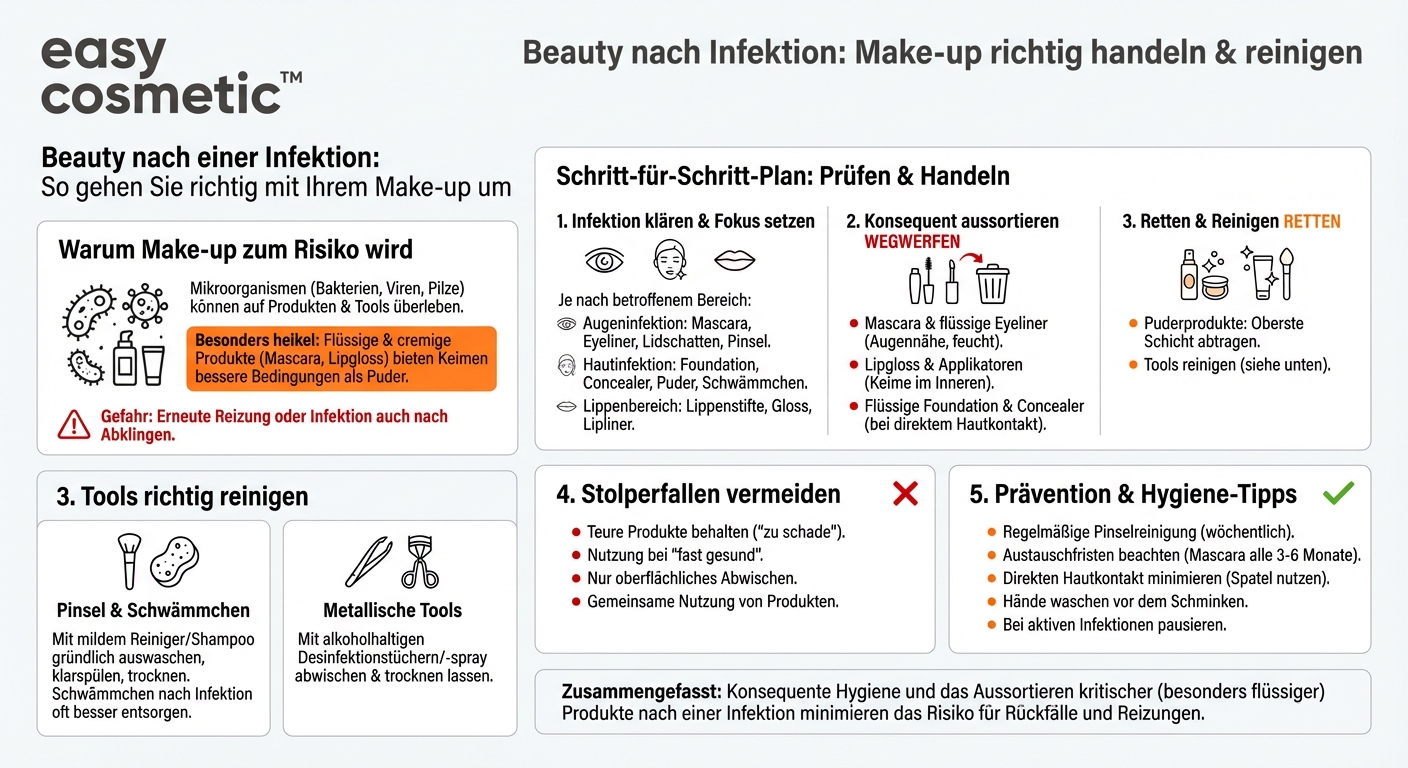 Wie gehe ich mit Make-up-Produkten um, die ich nach einer Augen- oder Hautinfektion verwendet habe?