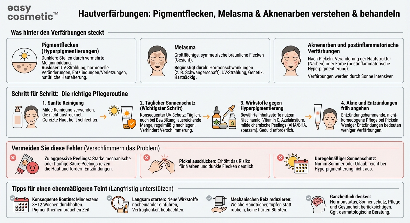 Wie gehe ich mit Pigmentflecken, Melasma oder Aknenarben um?