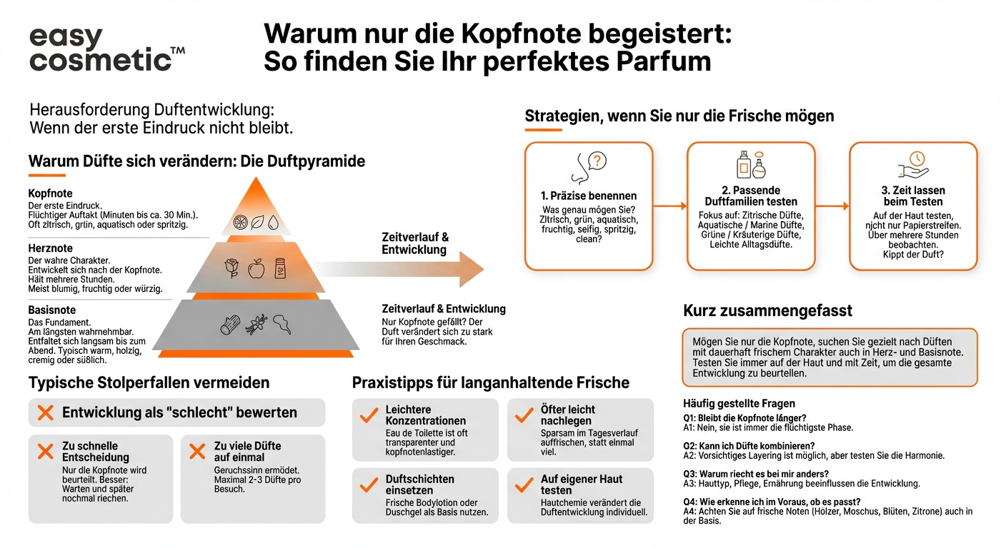 Wie gehe ich vor, wenn mir nur ein bestimmter Aspekt eines Parfums gefällt, zum Beispiel die frische Kopfnote?