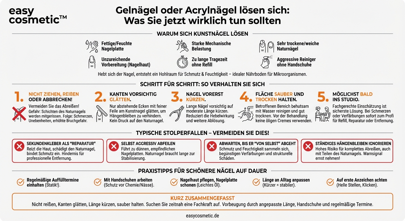 Wie gehe ich vor, wenn sich Gelnägel oder Acrylnägel teilweise ablösen?