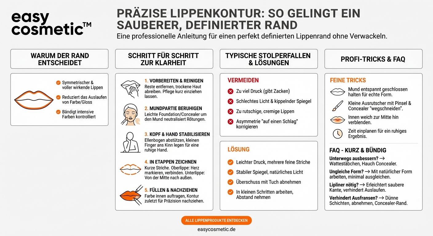 Wie gelingt ein sauberer, definierter Lippenrand ohne zu verwackeln?