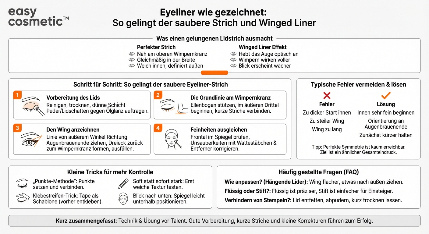 Wie gelingt ein sauberer Eyeliner-Strich oder Winged Liner?