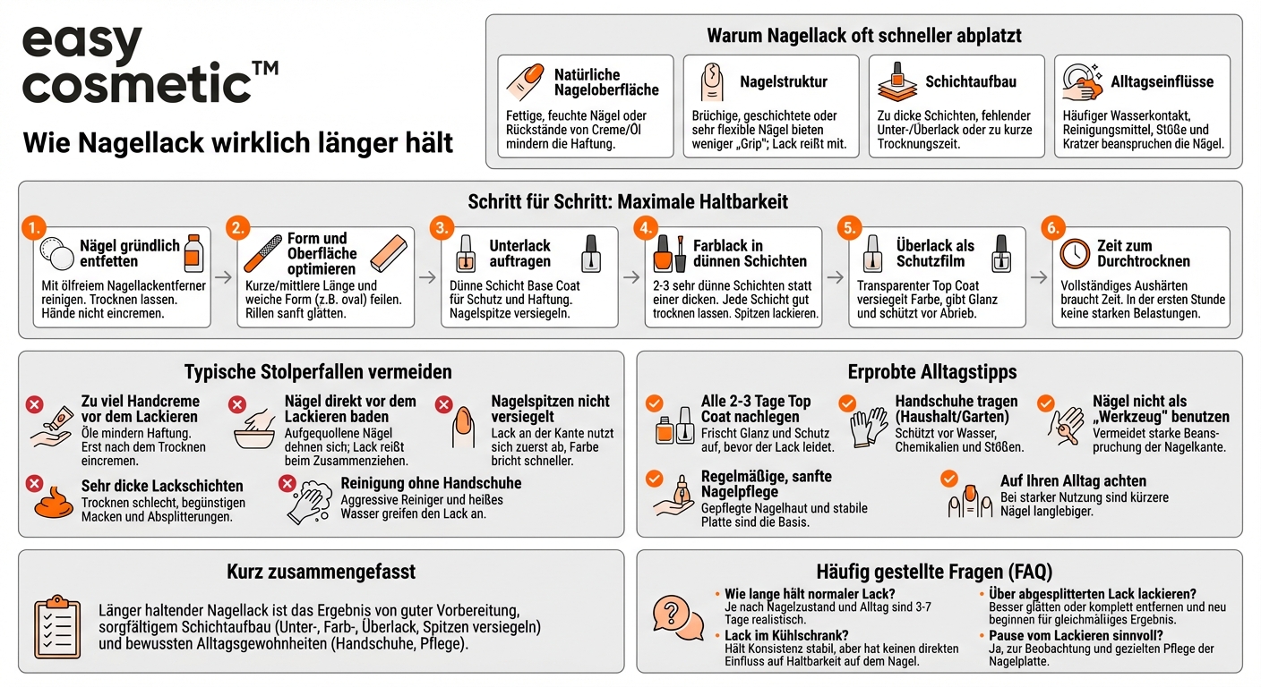 Wie hält Nagellack länger, ohne abzusplittern?