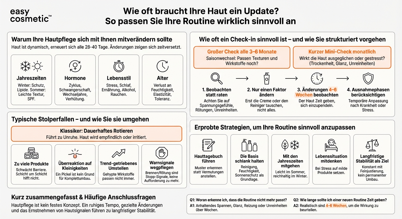 Wie häufig sollte ich meine Hautpflegeroutine überprüfen und anpassen?