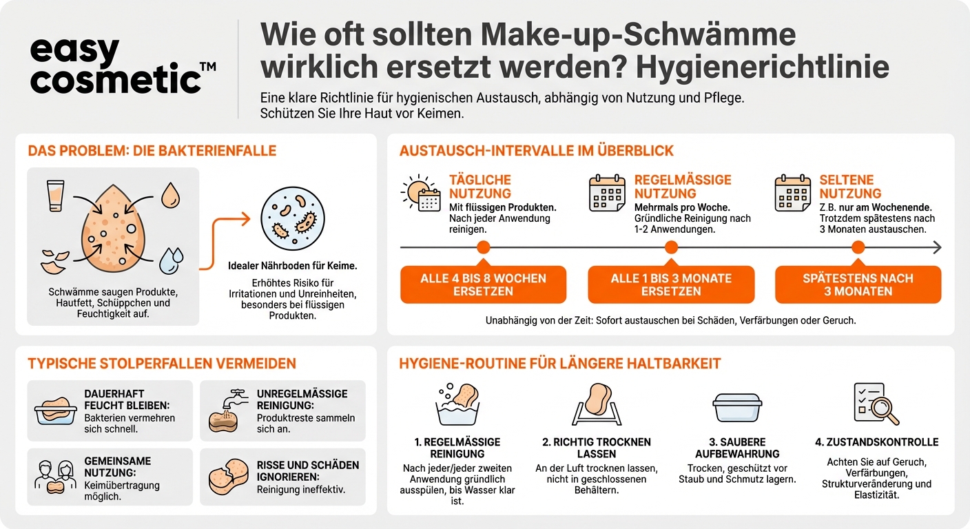 Wie häufig sollte ich meine Make-up-Schwämme aus hygienischer Sicht austauschen?