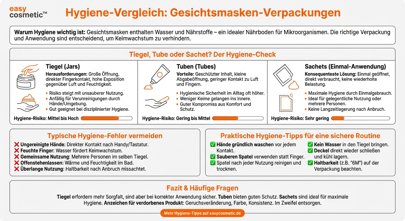 Wie hygienisch sind Masken aus dem Tiegel im Vergleich zu Tuben oder Sachets?